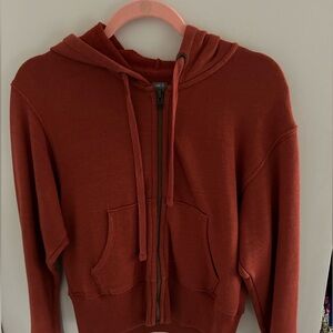 burnt orange aerie zip up